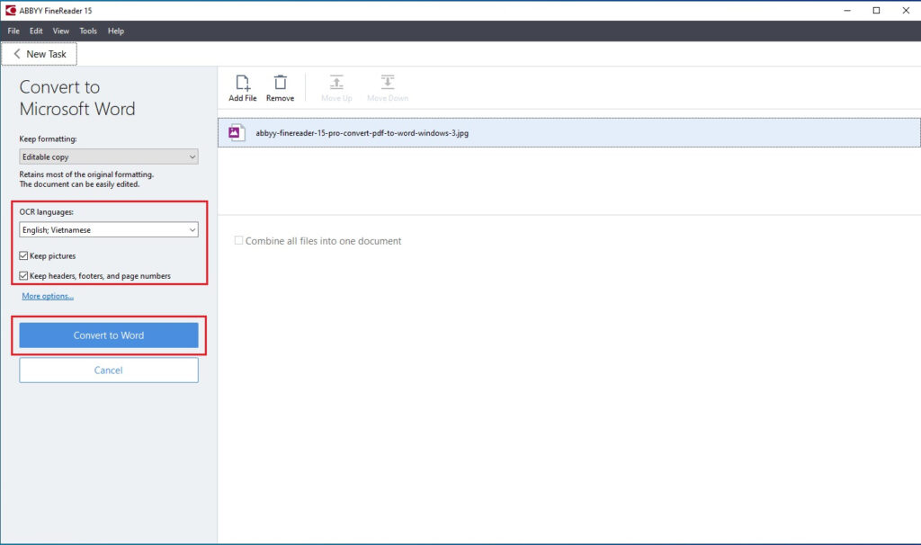 Review the OCR language
