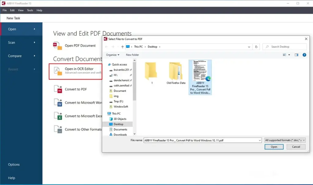 Abby Convert PDF to Word