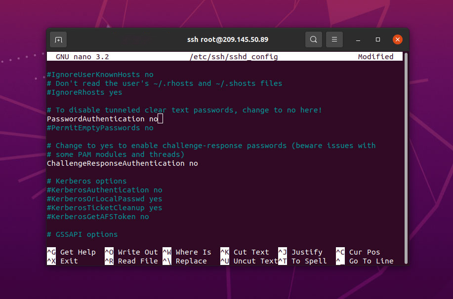 Disable password authentication SSH on your server