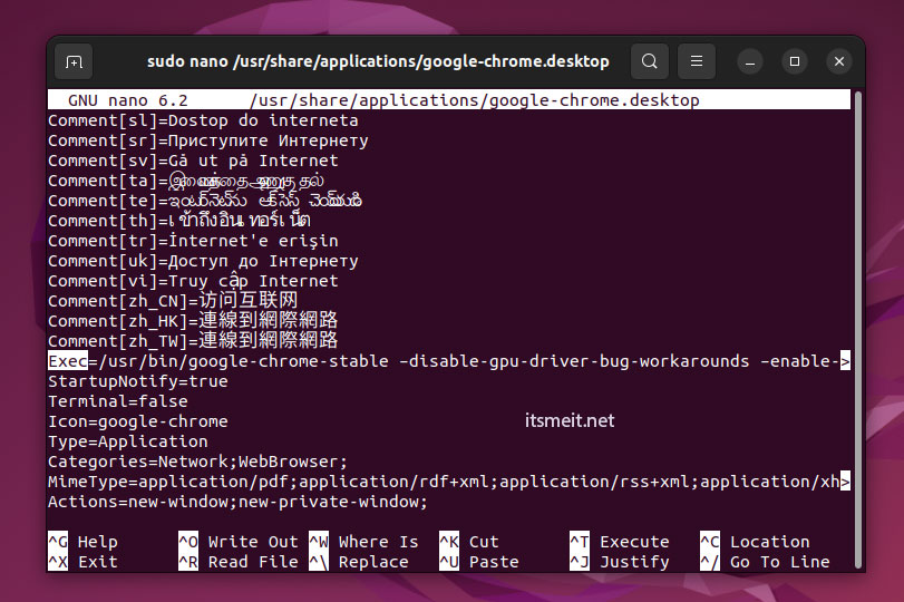 Change google-chrome.desktop file