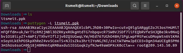 The key is displayed