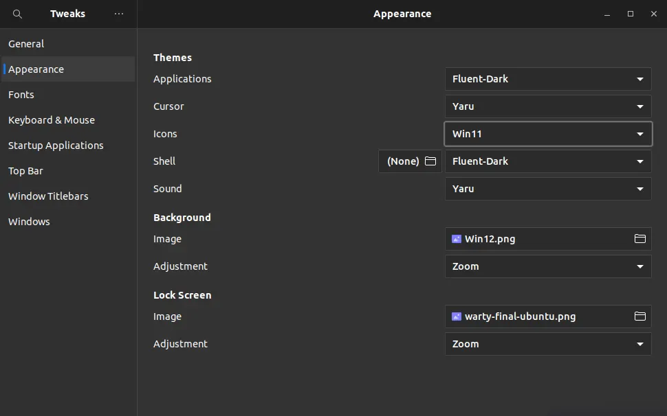 Config windows 11 theme
