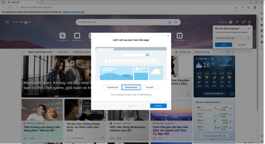 Screenshot of Microsoft Edge Browser on Ubuntu