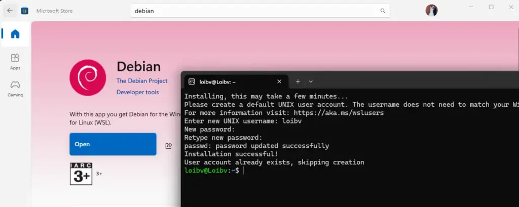 Install Debian – Microsoft Store Screenshot